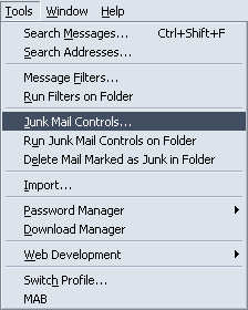this is what you see when you click on "Tools" in Mozilla Mail Mozilla Mail Tools menu